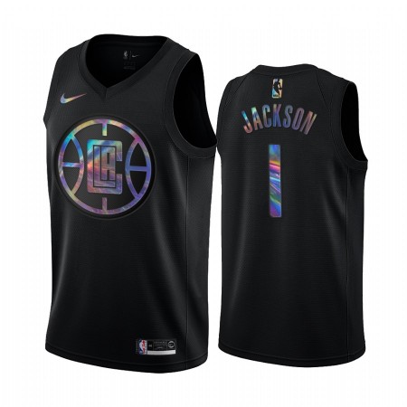 Camiseta Hombre Los Angeles Clippers Reggie Jackson 1 Iridescent HWC Collection Swingman